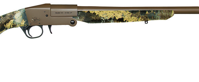 Charles Daly 930338 101  Full Size 20 Gauge Break Open 3" 1rd 26" Flat Dark Earth Cerakote Steel Barrel & Receiver, Fixed TrueTimber Prairie Synthetic Stock