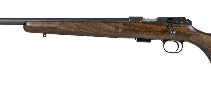 CZ-USA 02390 CZ 457 American Full Size 22 LR 5+1 24" Black Nitride Black Nitride Steel Receiver Turkish Walnut Fixed American Style Stock Left Hand