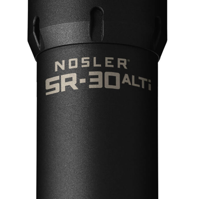 Nosler 90620 SR-30ALTI  30 Cal 1.74" Black Finish Made of Aluminum Titanium with 5/8" 24 tpi Thread Pattern
