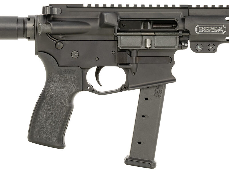 Bersa BAR9GL4BSC AR9  9mm Luger 33+1 4" Barrel, KAW Valley XL Compensator, Hard Coat Anodized Metal Finish, Magpul MOE+ Grip, Manual Safety