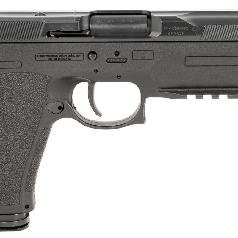 FK Brno US FKPSDFS75 PSD  7.5 FK 16+1 5.30" Black Tilting Barrel, Dark Gray Nitride Optic Cut/Serrated Steel Slide, Black Polymer Frame w/Beavertail & Picatinny Rail, Black Textured Polymer Grip