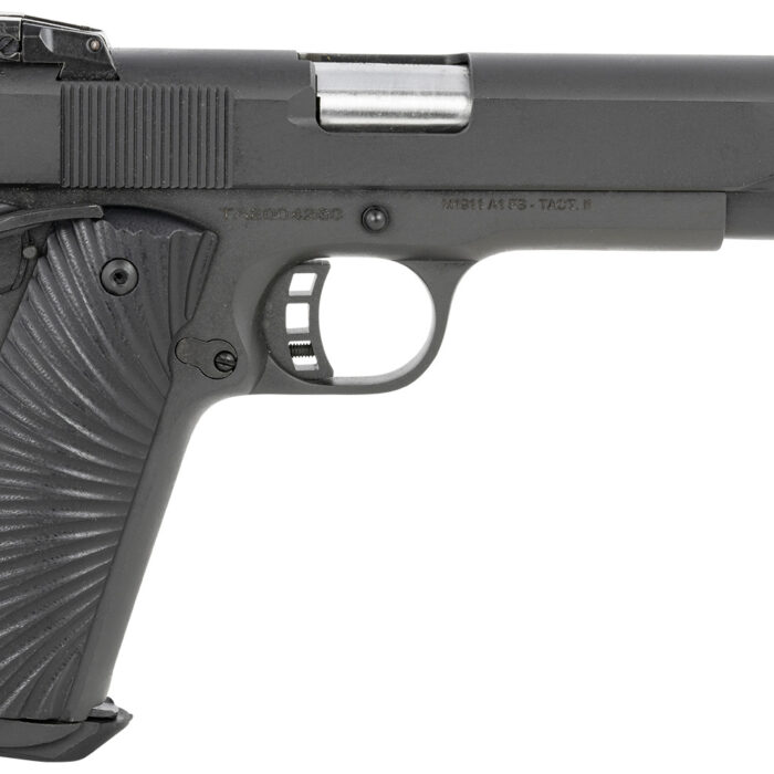 Taylors & Company 230056 1911 Tactical Full Size 10mm Auto 8+1, 5" Stainless Steel Barrel, Black Parkerized Serrated Slide, Black Parkerized Steel Frame w/Beavertail, Black/Gray G10 Grip
