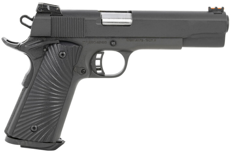 Taylors & Company 230056 1911 Tactical Full Size 10mm Auto 8+1, 5" Stainless Steel Barrel, Black Parkerized Serrated Slide, Black Parkerized Steel Frame w/Beavertail, Black/Gray G10 Grip
