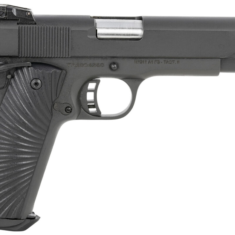 Taylors & Company 230056 1911 Tactical Full Size 10mm Auto 8+1, 5" Stainless Steel Barrel, Black Parkerized Serrated Slide, Black Parkerized Steel Frame w/Beavertail, Black/Gray G10 Grip