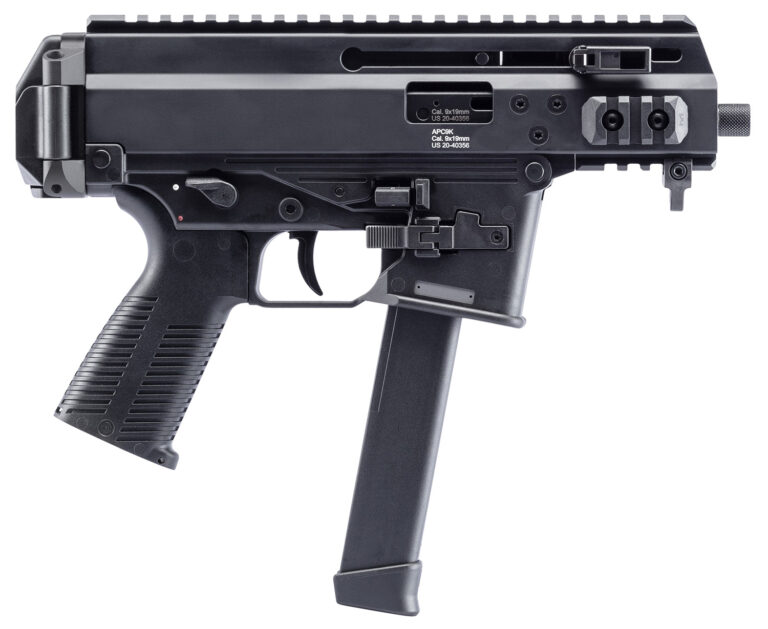 B&T Firearms 36176502G APC9K  9mm Luger 33+1 4.30" Black Steel Barrel, Black Picatinny Rail Receiver, Brace Adapter, Black Polymer Grips, Ambidextrous