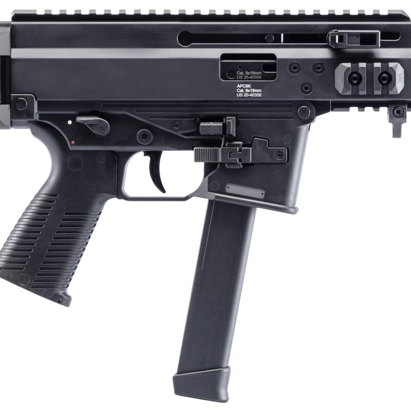 B&T Firearms 36176502G APC9K  9mm Luger 33+1 4.30" Black Steel Barrel, Black Picatinny Rail Receiver, Brace Adapter, Black Polymer Grips, Ambidextrous