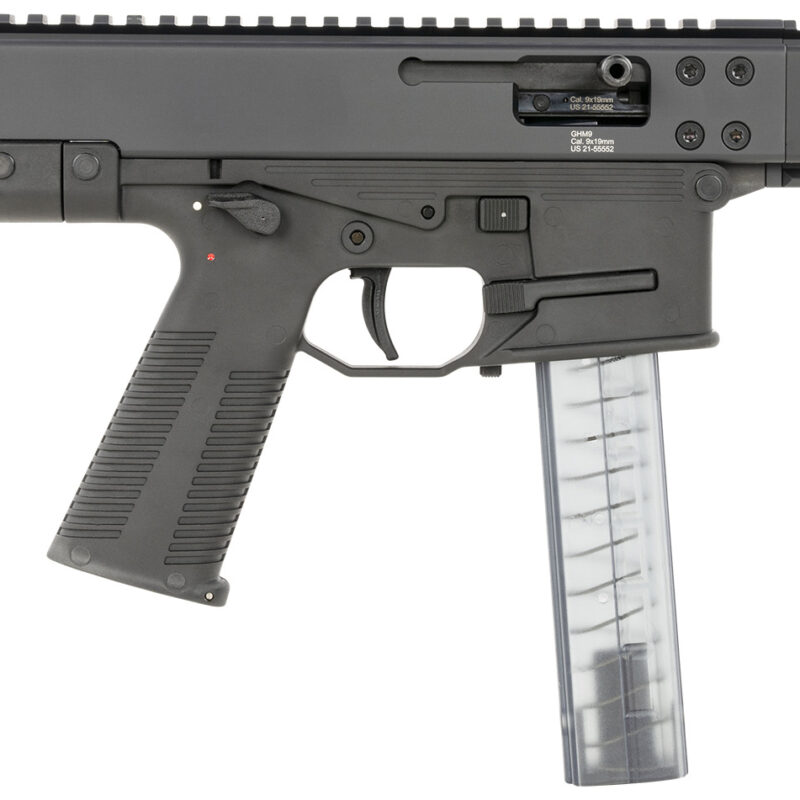 B&T Firearms 450008 GHM Compact 9mm Luger 33+1 4.30", Tri-Lug Threaded Muzzle, Black, No Brace, Polymer Grips (OEM Mag)