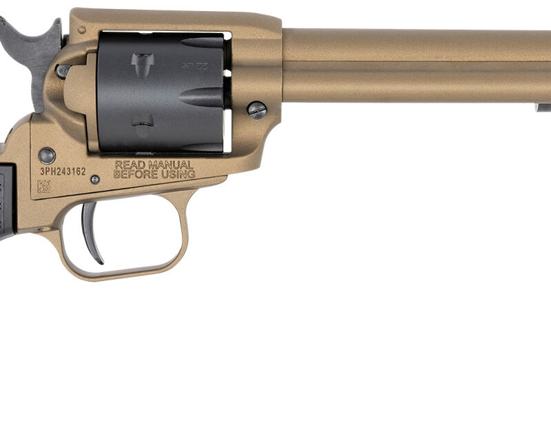Heritage Mfg RR22A6 Rough Rider  22 LR 6 Shot, 6.50" Burnt Bronze Cerakote Steel Barrel, Black Satin Cylinder Burnt Bronze Cerakote Steel, Black Textured Polymer Grips