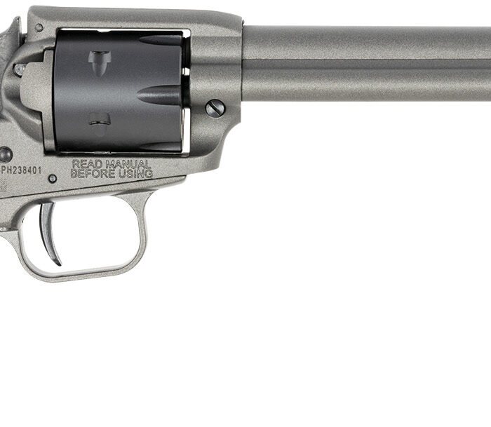 Heritage Mfg RR22C6 Rough Rider  22 LR 6 Shot. 6.50" Tungsten Gray Cerakote Steel Barrel & Frame, Black Satin Cylinder, Black Star Polymer Grip, Hammer/Thumb Safety, Exposed Hammer