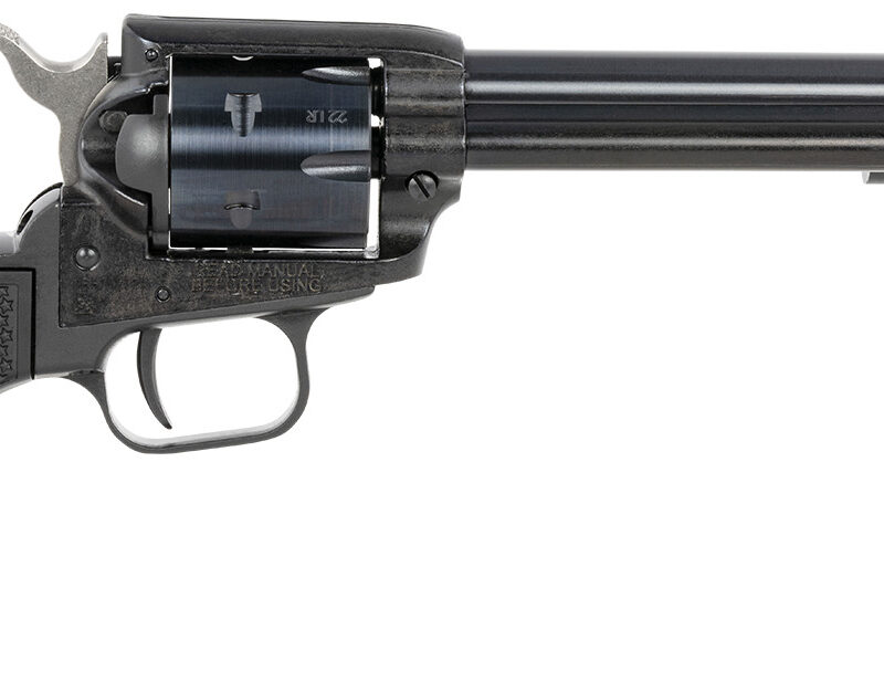 Heritage Mfg RR22B6PG Rough Rider  22 LR 6 Shot, 6.50" Black Steel Barrel, Black Zinc Alloy Frame, Black Cylinder, Black Polymer Grip, Hammer/Thumb Safety, Exposed Hammer
