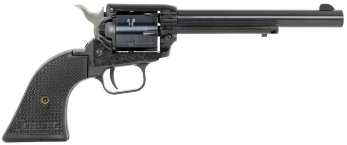 Heritage Mfg RR22MB6PG Rough Rider  22 LR/22 WMR 6 Shot, 6.50" Black Steel Barrel, Black Cerakote Zinc Alloy Frame, Black Cerakote Cylinder, Black Polymer Grip, Hammer/Thumb Safety, Exposed Hammer