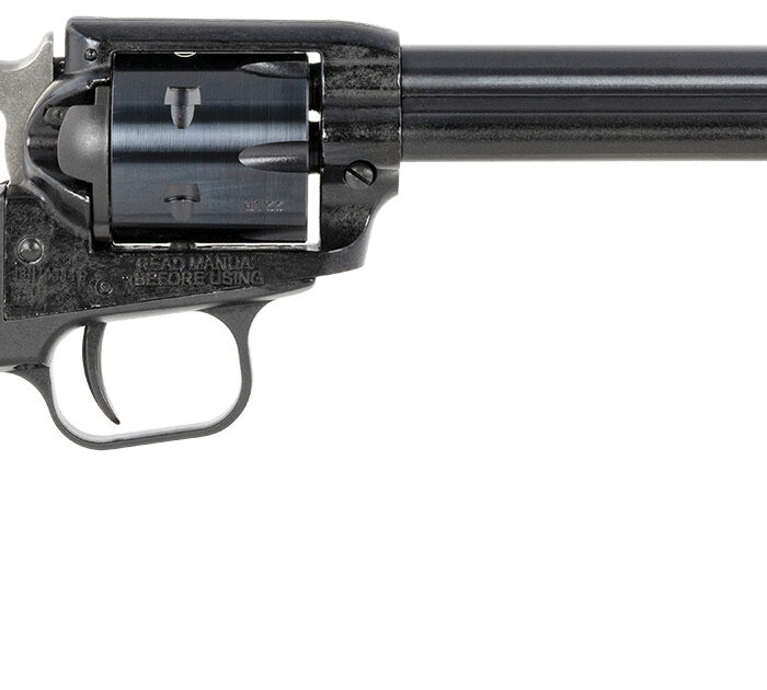 Heritage Mfg RR22MB6PG Rough Rider  22 LR/22 WMR 6 Shot, 6.50" Black Steel Barrel, Black Cerakote Zinc Alloy Frame, Black Cerakote Cylinder, Black Polymer Grip, Hammer/Thumb Safety, Exposed Hammer