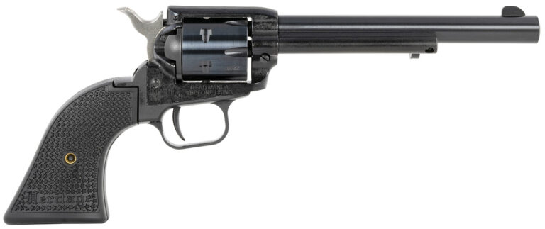 Heritage Mfg RR22MB6PG Rough Rider  22 LR/22 WMR 6 Shot, 6.50" Black Steel Barrel, Black Cerakote Zinc Alloy Frame, Black Cerakote Cylinder, Black Polymer Grip, Hammer/Thumb Safety, Exposed Hammer