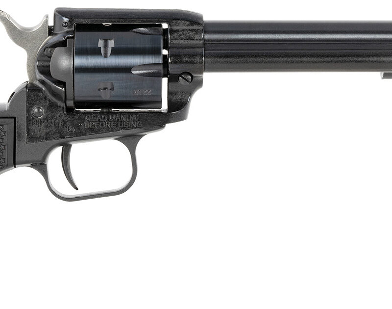 Heritage Mfg RR22MB6PG Rough Rider  22 LR/22 WMR 6 Shot, 6.50" Black Steel Barrel, Black Cerakote Zinc Alloy Frame, Black Cerakote Cylinder, Black Polymer Grip, Hammer/Thumb Safety, Exposed Hammer