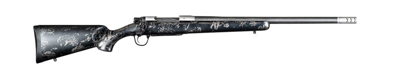 Christensen Arms 8010631600 Ridgeline FFT TI 6.8 Western 3+1 20" Carbon Fiber Threaded Barrel, Stainless Titanium Rec, Black with Gray Accents Stock