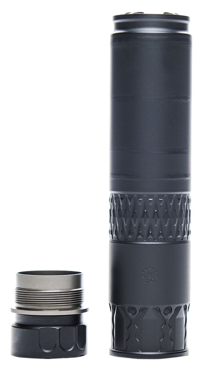 Rugged Suppressors AK360 Alaskan360  36 Cal 1.60" D, Rated Up to 338 Lapua, 130.80 dB (308 Win), Black Stainless Steel, R.U.M. Mount Included