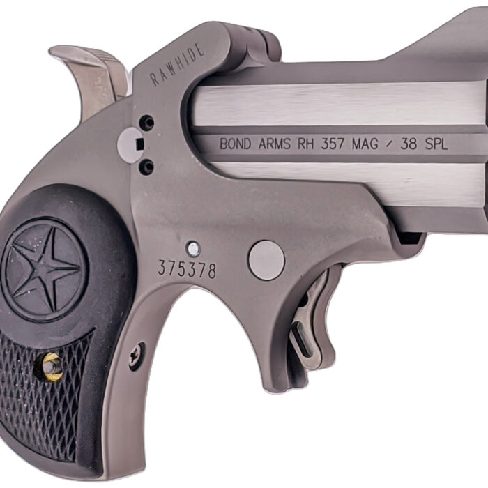 Bond Arms BARHR Rawhide  38 Special/357 Mag 2.50" 2rd, Stainless, Black Rubber Grips