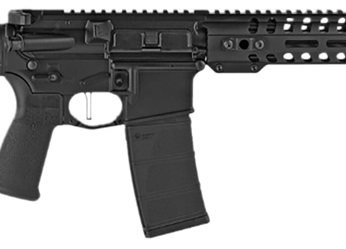 Patriot Ordnance Factory 01801 Minuteman Direct Impingement 5.56x45mm NATO 30+1 10.50", Black, Buffer Tube Stock, Textured Polymer Grip, 3 Prong Flash Hider