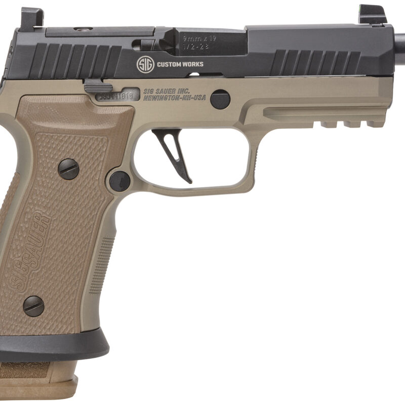 Sig Sauer 320AXGCA9CWCBTTBR2 P320 AXG Combat Limited Edition 9mm Luger 21+1 4.60" Black Nitron, Serrated/Optic Ready Slide, Coyote Hogue G10 Grips & Backstrap Grip
