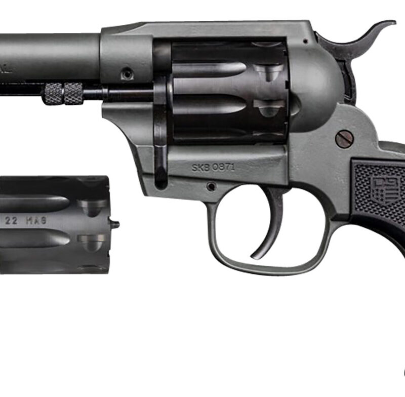 Diamondback DB0500A051 Sidekick  22 LR/22 Mag 9 Shot, 4.50" Dark Gray Cerakote Steel Barrel & Cylinder, Dark Gray Cerakote Zinc Alloy Frame, Black Polymer Grip, Hammer Safety, Exposed Hammer