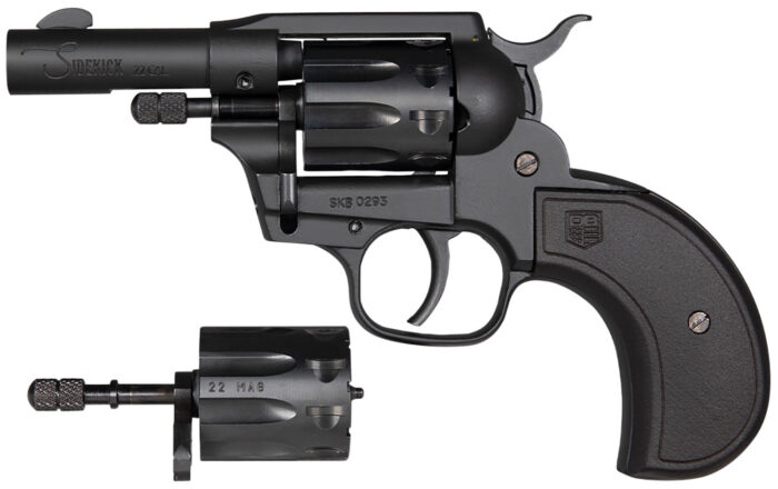 Diamondback DB0600A001 Sidekick  22 LR/22 Mag 9 Shot 3" Black Cerakote Steel Barrel & Cylinder, Zinc Alloy Frame, Black Birdshead Polymer Grip, Hammer Safety, Exposed Hammer
