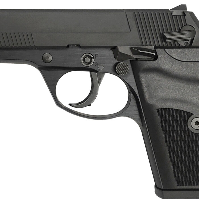 Rock Island 56798 LI380  Compact 380 ACP 8+1, 3.55" Black Steel Barrel, Black Parkerized Serrated Slide, Black Parkerized Steel Frame w/Beavertail, Black Polymer Grip