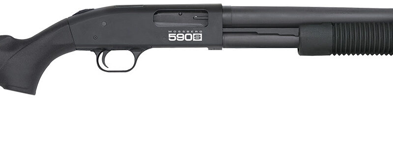 Mossberg 51605 590S  12 Gauge Pump 3" 9+1 18.50" Matte Blued Steel Barrel, Matte Blued Optic Ready Receiver, Fixed Black Synthetic Stock, Right Hand