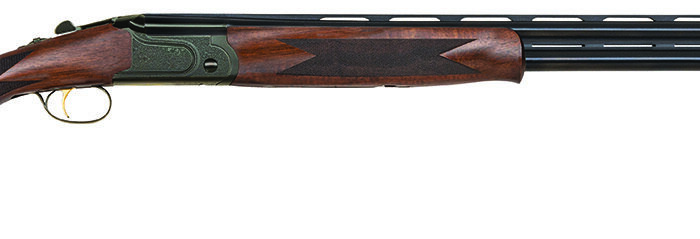 Mossberg 75481 Gold Reserve  Full Size 20 Gauge Break Open 3" 2rd 30" Blue Polished Over/Under Vent Rib Barrel, Black Polished Engraved Stainless Steel Receiver, Fixed Black Walnut Stock, Right Hand