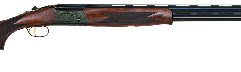 Mossberg 75481 Gold Reserve  Full Size 20 Gauge Break Open 3" 2rd 30" Blue Polished Over/Under Vent Rib Barrel, Black Polished Engraved Stainless Steel Receiver, Fixed Black Walnut Stock, Right Hand