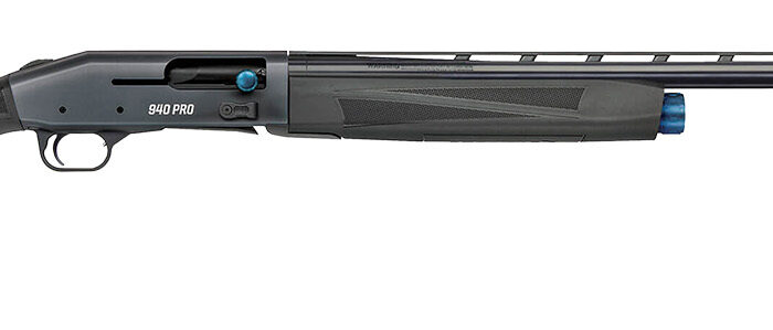 Mossberg 85159 940 Super Bantam Full Size 12 Gauge Semi-Auto 3" 4+1 26" Matte Blued Vent Rib Barrel, Tungsten Gray w/Blue Accents Stainless Steel Receiver, Adjustable Black Synthetic Stock, Right Hand