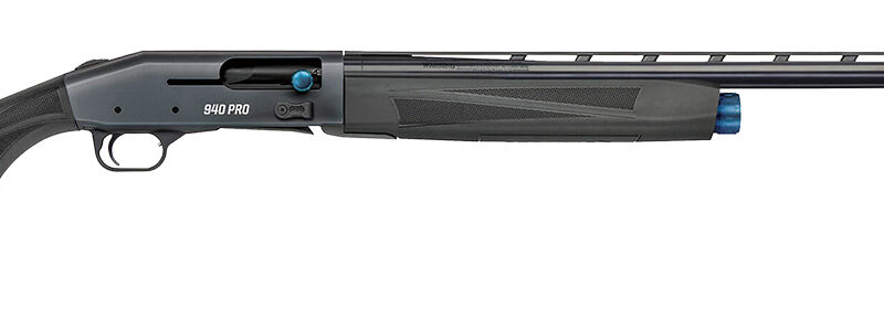 Mossberg 85159 940 Super Bantam Full Size 12 Gauge Semi-Auto 3" 4+1 26" Matte Blued Vent Rib Barrel, Tungsten Gray w/Blue Accents Stainless Steel Receiver, Adjustable Black Synthetic Stock, Right Hand