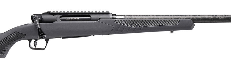 Savage Arms 57899 Impulse Mountain Hunter 30-06 Springfield 4+1 22" Carbon Fiber Threaded Barrel, Black Aluminum Receiver w/Picatinny Rail, Gray AccuStock Synthetic Stock, Ambidextrous