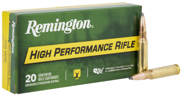 Remington Ammunition R21473 High Performance Rifle 308Win 180gr Pointed Soft Point Boat Tail 20 Per Box/10 Case