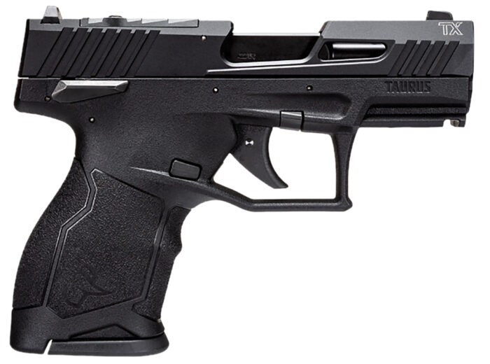 Taurus 1TX22131 TX22C  Compact 22 LR 13+1 3.60" Matte Black Steel Barrel, Black Hard Coat Anodized Serrated Aluminum Slide, Black Polymer Frame w/Picatinny Rail Black Polymer Grips