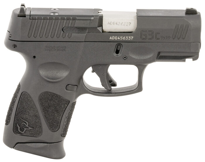 Taurus 1G3CP9312X12 G3C  9mm Luger 12+1 3.26" Matte Stainless Steel Barrel, Matte Black Tenifer Optic Cut/Serrated Slide, Black Polymer Frame w/Picatinny Rail, Black Polymer Grips