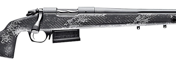 Bergara Rifles B14SM759 B-14 Crest 6.5 PRC 3+1 20" Fluted/Threaded, Sniper Gray Cerakote Barrel/Rec, Monte Carlo Carbon Fiber Stock with Black & Gray Splatter, Omni Muzzle Brake