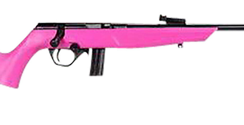 Rossi  RB22  Compact 22 LR 10+1, 16" Matte Black Button Rifled Free Floating Steel Barrel, Matte Black Stainless Steel Receiver, Pink Monte Carlo Stock, Right Hand
