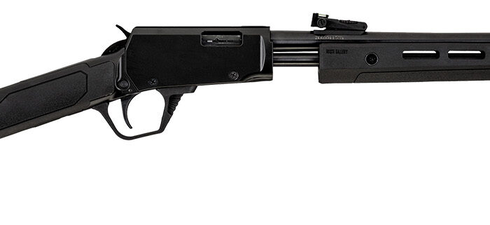 Rossi  Gallery  Pump 22 WMR 12+1 20", Black, Polished Steel Barrel/Rec, Synthetic Stock, Fiber Optic Sights