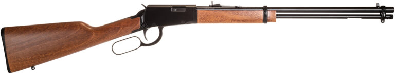 Rossi RL22W201WD Rio Bravo  Lever Action 22 WMR 12+1 20" Round Barrel, Polished Black Metal Finish, German Beechwood Stock