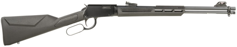 Rossi RL22W201SY Rio Bravo  Lever Action 22 WMR 12+1 20" Round Barrel, Black, Polished Rec/Barrel, Synthetic Stock, Fiber Optic Sights