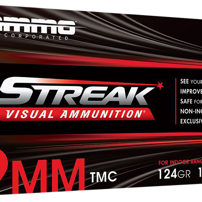 Ammo Inc 9124TMCSTRKRED50 Streak Visual (RED)  9mm Luger 124gr Total Metal Case 50 Per Box/20 Case