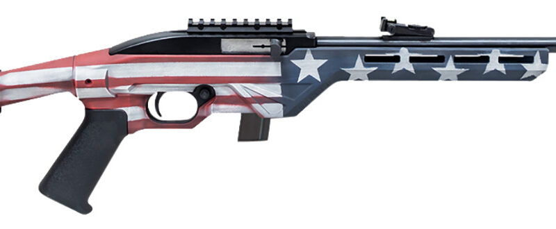 Citadel CIT22LRBUSA Trakr  22 LR 10+1 18" Blued Steel Threaded Barrel & Receiver, American Flag Synthetic Stock