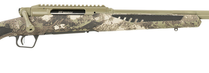 Savage Arms 58027 Impulse Big Game 300 WSM 2+1 24" Threaded, Hazel Green Barrel/Rec, Woodland Camo AccuStock with AccuFit, Includes Detachable Box Mag