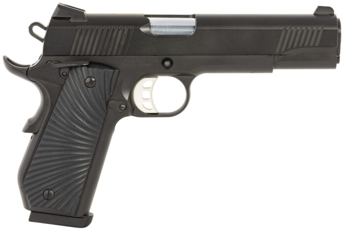SDS Imports 10100502 1911 Stingray Carry 45 ACP 8+1 5" Stainless Steel Barrel, Black Cerakote Serrated Slide, Black Cerakote Steel Frame w/Beavertail Black Sunburst G10 Grips