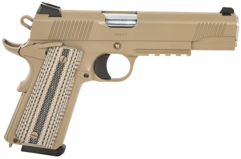 Tisas 10100505 1911 Duty 45 ACP 8+1 5" Black Steel Barrel, Flat Dark Earth Cerakote Serrated Steel Slide, Flat Dark Earth Cerakote Steel Frame w/Beavertail, Ambidextrous