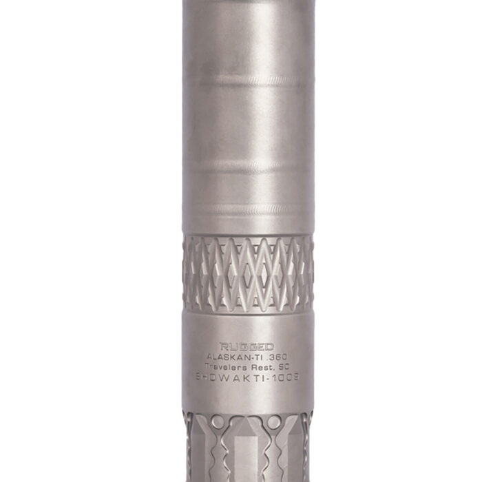 Rugged Suppressors AK360TI Alaskan360 TI 36 Cal 1.60" Diameter, Rated Up to 338 Lapua, 130.80 dB (308 Win), Stainless Steel, 5/8"-24 tpi Direct Thread Mount Included