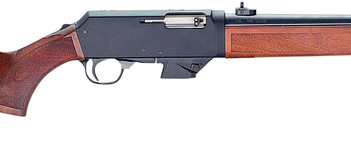 Henry H027H9S Homesteader w/Sig/S&W Mag Well Adapter 9mm Luger 10+1 16.37" Blued Steel Threaded Barrel, Black Anodized Aluminum Drilled & Tapped Receiver, American Walnut Wood Fixed, Ambidextrous