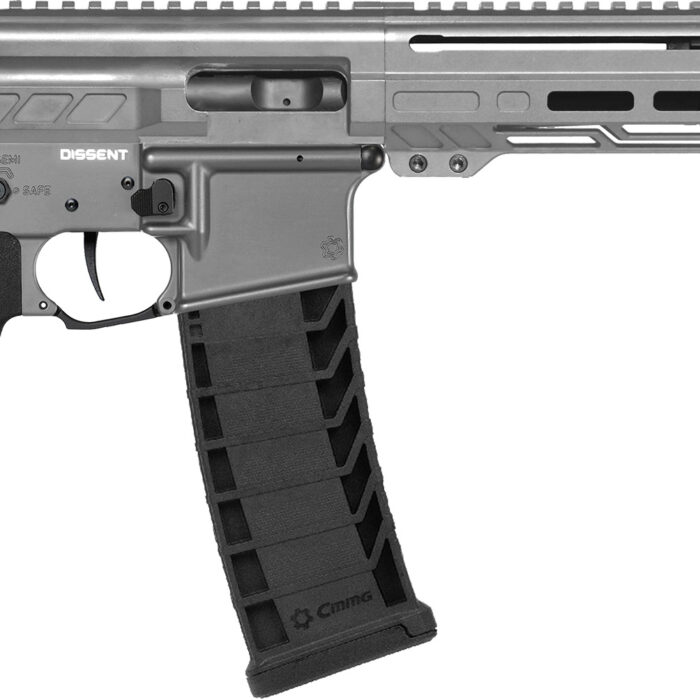 CMMG 94A6867TNG Dissent MK4 9mm Luger 33+1 6.50", Tungsten Gray Rec, Picatinny Brace Adapter, 5.50" M-LOK Handguard, Left Side Charging Handle, Zeroed Linear Comp, Zeroed Drop-In Single Stage Trigger