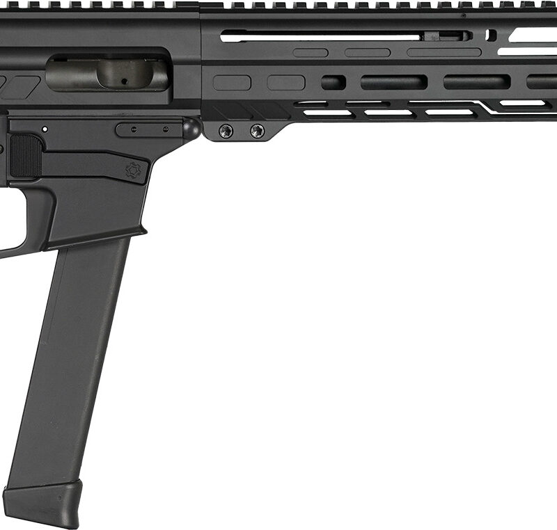 CMMG 99A806DAB Dissent MKGS 9mm Luger 33+1 10.50", Black, Picatinny Brace Adapter, 5.50" M-LOK Handguard, Left Side Charging Handle, Zeroed Linear Comp, Zeroed Drop-In Single Stage Trigger