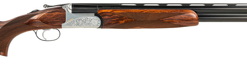 Fausti Usa, Inc 15803 Caledon  28 Gauge 2.75" 2rd 26" Blued Barrel, Engraved Stainless Rec, Wood Laser Grain Stock, Metallic Bead Sight
